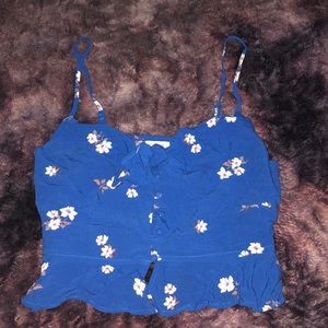 American Eagle Blue Floral Top